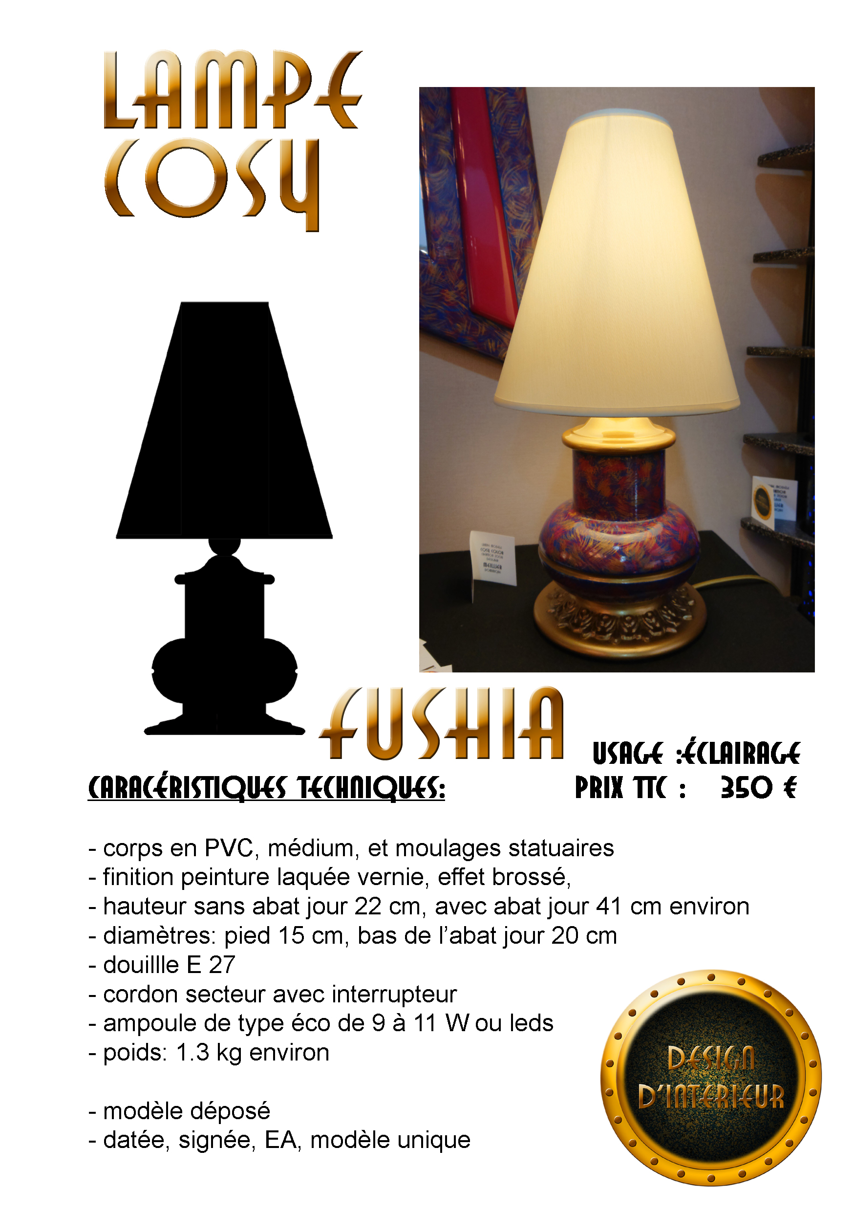 lampe cosy fushia