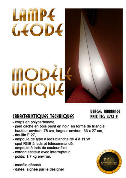 fiche de la lampe geode 1