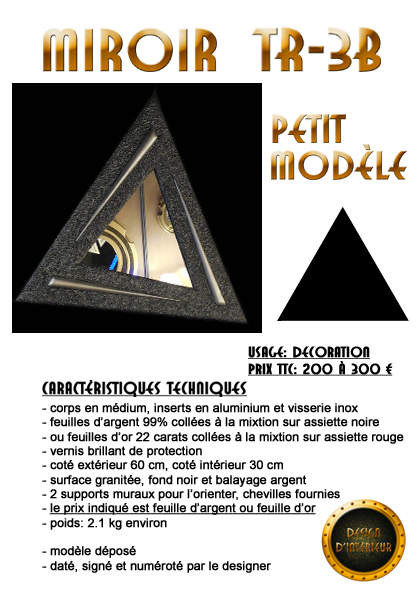 fiche miroir petit modle granit argent