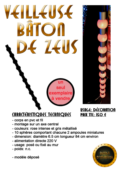 veilleuse baton de zeus