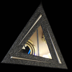 miroir triangulaire granit argent